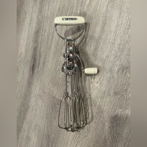 A. Aronson vintage stainless steel manual hand mixer